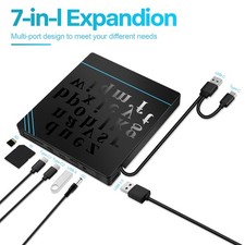 7in1 External USB 3.0 DVD CD RW Writer Drive Burner Reader Player For Laptop PC