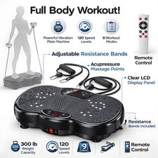 Vibration Plate Exercise Machine Whole Body Workout Platform Weight Loss 300lbs