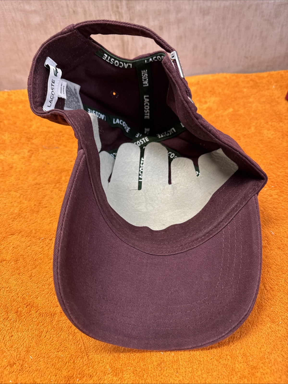 N• Lacoste Maroon Big Croc Unisex Adjustable Cotton Twill Cap One Size thumbnail 4