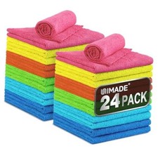 Microfiber Cleaning Cloth, 24 Pack Reusable Microfiber Towels 24pk Multicolor