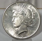 1925 Peace Silver Dollar AU; Jan. 8th Silver Value $57.79