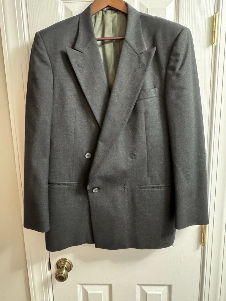 Blazer Christian Dior Monsieur Para Hombres 42R Vintage Doble Pecho Negro Lana 42R Foto 2 de 4