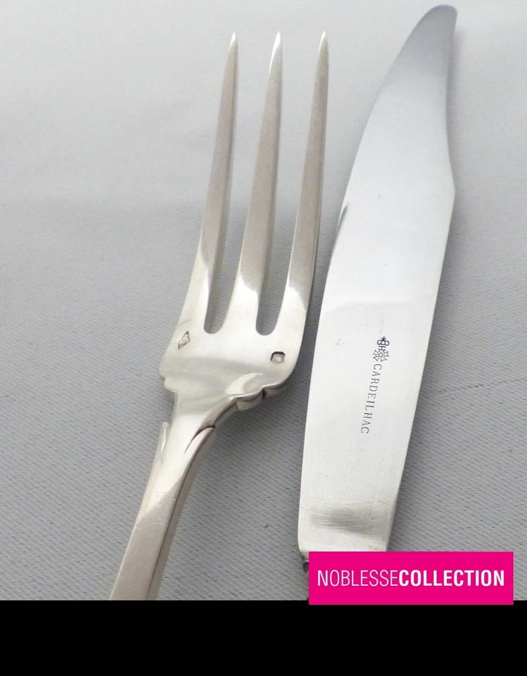 CARDEILHAC RENAISSANCE ANTIQUE FRENCH STERLING SILVER DINNER FLATWARE SET 4pcs - Photo 4/4