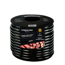 8 AWG Single Conductor Marine Grade Wire Tinned Copper-OFC - 100 feet - Black