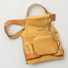 AWP Classic 10-Pocket Leather Tool Pouch Grain Leather General Construction Tool