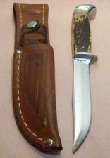 1920s~CASE~5 FINN~PREMIUM QUALITY RARE ANTIQUE STAG HANDLE HUNTING KNIFE +SHEATH