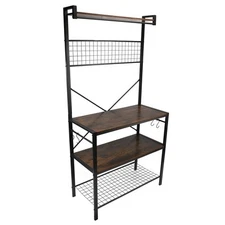 Layered Organizer Shelf Metal Frame Storage Unit For Kitchen Appliances