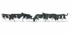Preiser 79228 Figurines Échelle N Vaches Noir et Blanc Lot de 6