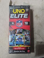 UNO Elite NFL 2025 Core Edition Booster Set Plus [40 Cards] Open Box Sealed Deck