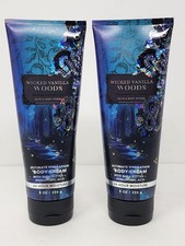 Set Of 2 Bath  Body Works Wicked Vanilla Woods Body Cream Lotion 8 Oz Ea