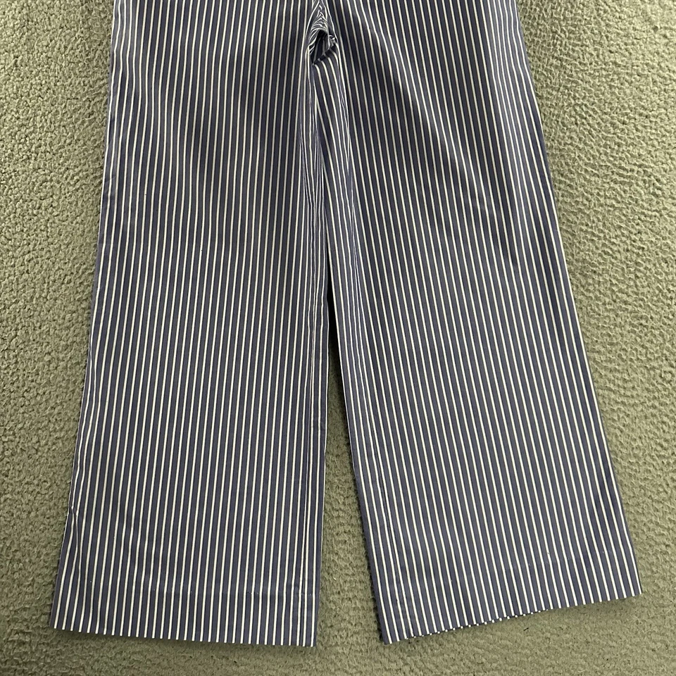 Pantalones para mujer Talbots azul blanco talla 6 Greenwich tiro alto pierna ancha algodón Foto 4 de 4