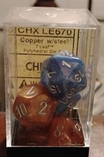 dungeons and dragons vintage blue with silver chessex dice chle470