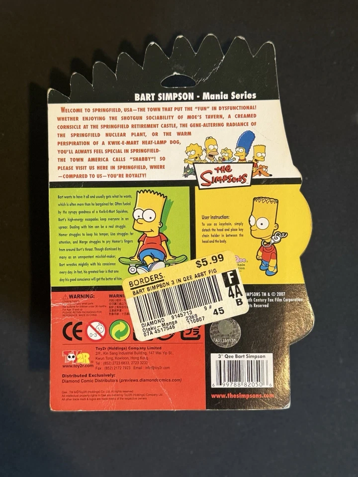 2 De Bart Simpons, Serie Manila, Colección Llavero Qee 3" Foto 4 de 4