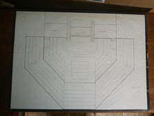 CBS Television Studio Original Pencil Set Stage Design 1970's 