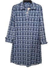 J. McLaughlin Charlee Dress Blue Plaid Catalina Cloth L NWT $238