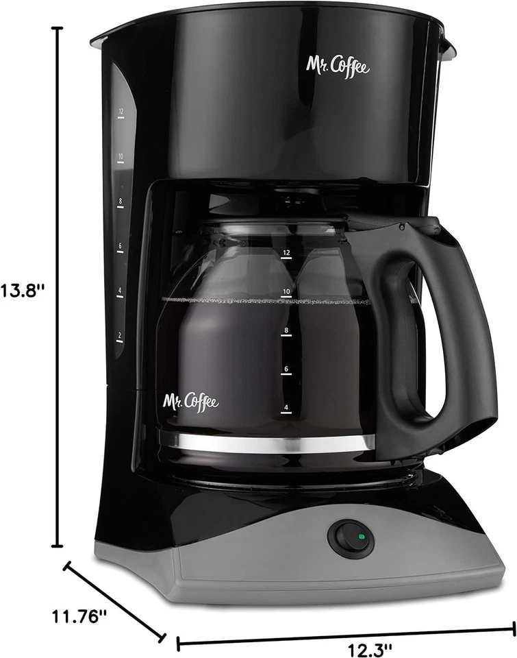 12-Cup Black Coffee Maker with Auto Pause & Glass Carafe for Hassle-Free Brewing - Image 4 of 4
