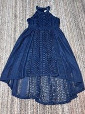 ModCloth Harmonious Ceremony Navy Geometric Lace Hilo Dress 1X Wedding Guest