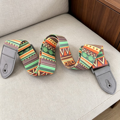 Electric Guitar Strap Adjustable Printe Fabric Guitar Belt Bohemian Ethnic Style
