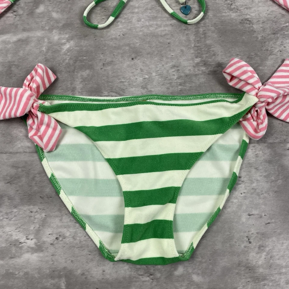 Traje de baño bikini vintage JUICY COUTURE BEACH SURF ROYALTY rayas Y2K Foto 3 de 4