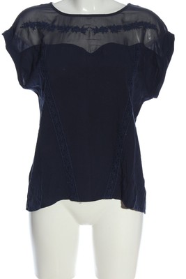 XSIDE Kurzarm-Bluse Damen Bluse Gr. DE 38 blau Elegant