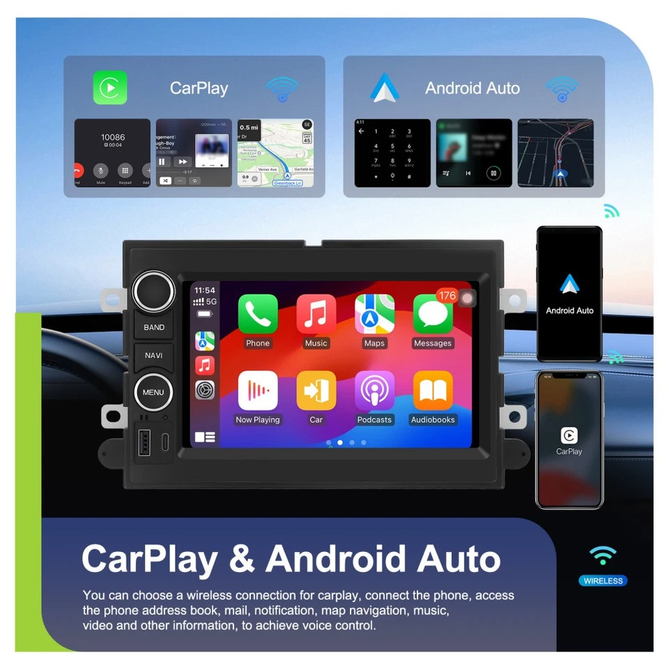 Für Ford Mustang 2005-2009 Autoradio Android 15 GPS Navi BT Carplay WIFI 4+64GB - Bild 3 von 4