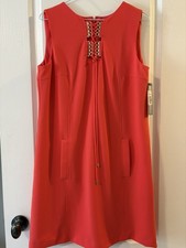 TAHARI BY ARTHUR S. LEVINE Women's Size 8 Coral NWT Sleeveless Sheath Dress
