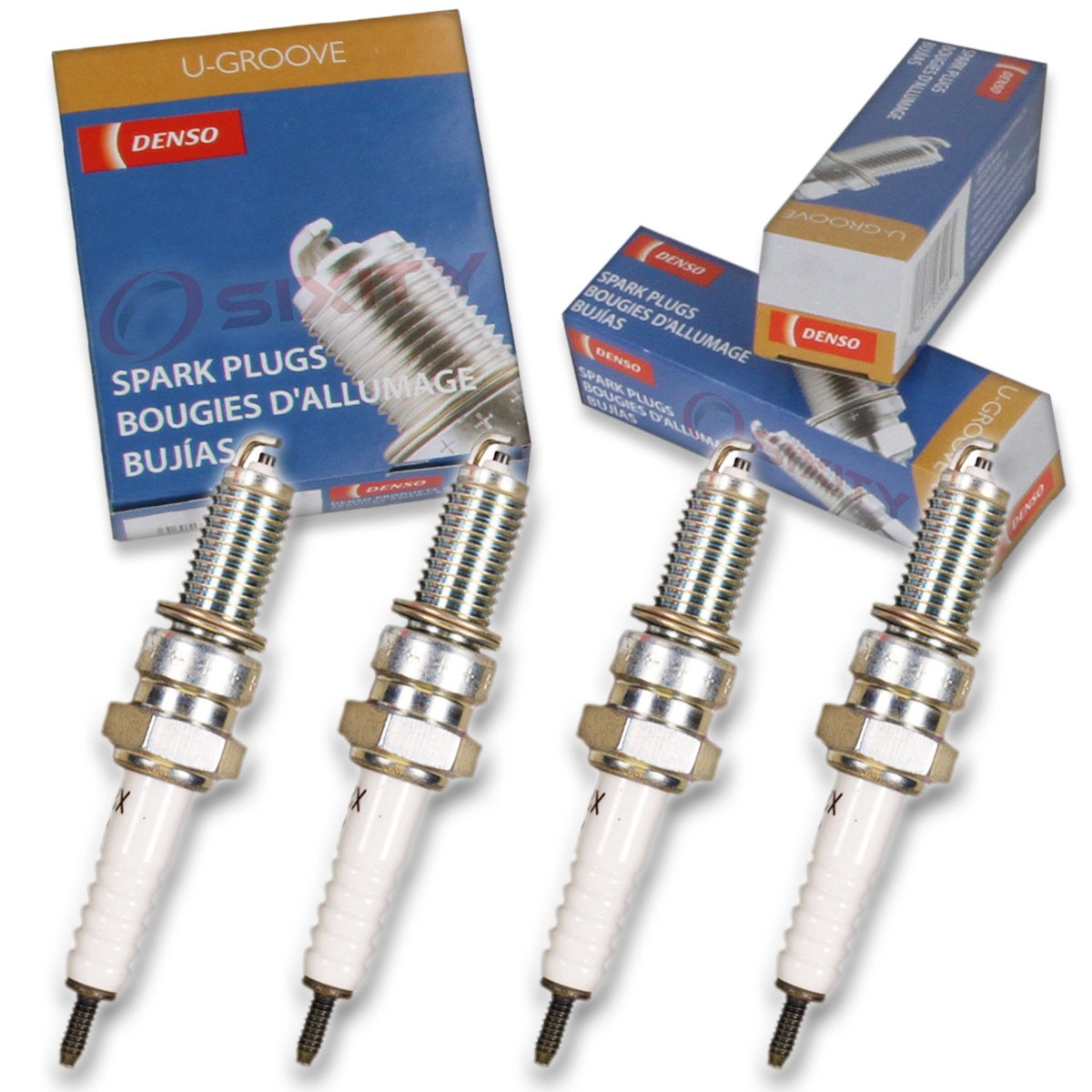 4 pc Denso Standard U-Groove Spark Plug for Honda CB550SC Nighthawk 1983 kv