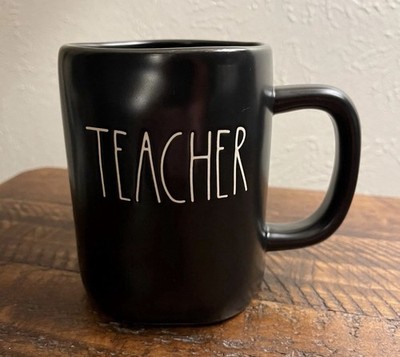 RAE DUNN by Magenta Artisan Collection ''TEACHER'' Black Coffee Cup Mug