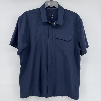 Arc'teryx Shirt Mens XL Blue Skyline SS Button Up Short Sleeve Outdoor Casual