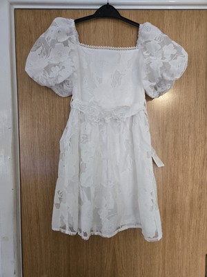 Girls stunning Lipsy White ivory confirmation dress age 10 years - Main Image