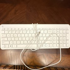 HP Wired USB Keyboard 853236-001 Plug & Play White QWERTY English Standard