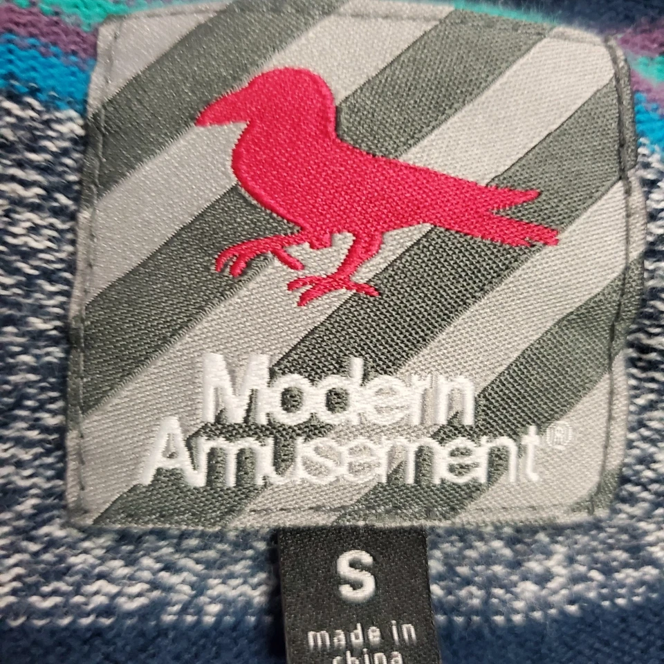 Cárdigan moderno de diversión para hombre Preppy náutico a rayas con botones talla S azul Foto 4 de 4