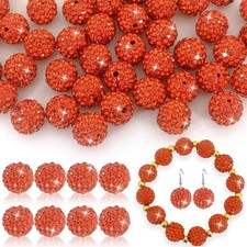 Rhinestone Beads 12mm for Jewelry Making - 50pcs Bling Sparkle Clay Beads for...