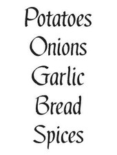 Garden Vegetable STENCILS  Potatoes Onions Garlic Bread Spices  for Signs Rows