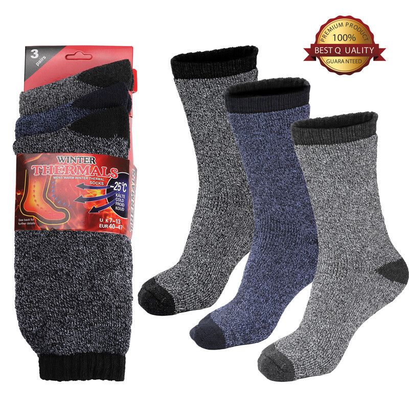 Calcetines Termicos Para Hombre De Hielo Contra Frio 3 Pares Largos 9-12 US  Size