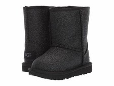 UGG Girls' Toddler Classic Short II Glitter Fashion Boot, Black