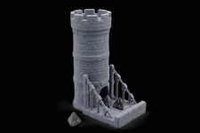 Stronghold Castle Dice Tower, DnD / RPG Game Accessory Grey 3D printed, StageTop