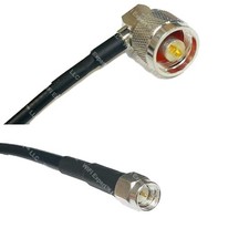 LMR200 Silver N MALE ANGLE to SMA MALE Coax RF Cable USA Lot