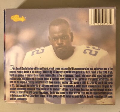Emmitt Smith Dallas Cowboys 23K Gold Limited Edition Trading Card