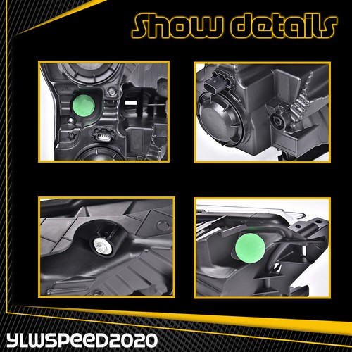 1Pair Fit For 2015-2017 Ford F150 Smoke Lens Amber Corner Headlights HeadLamps - Picture 6 of 9