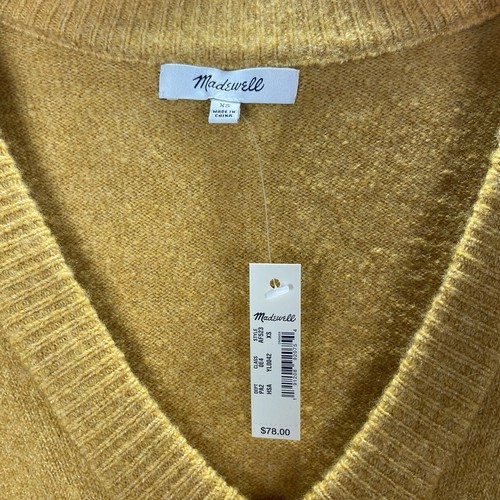 Madewell Sweater Women S Westgate Mustard Yellow Wool Blend in Coziest Yarn NWT - Picture 4 of 10