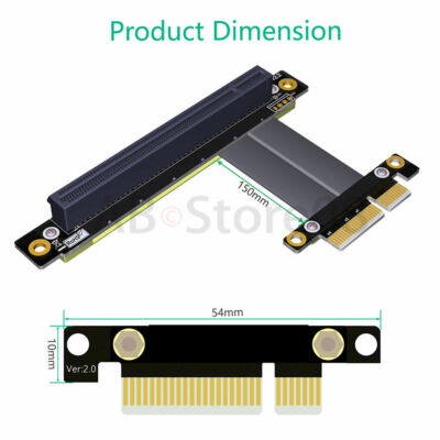 PCI-e PCI Express 16X to 4X Extension cable 16X(90°) to 4X(180°) 15cm