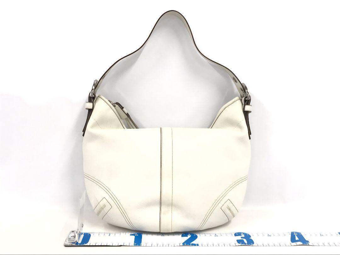 COACH レザー ボディバッグ ホワイト COACH ボディバッグ ホワイト/ブラウン レザーモイスチャ