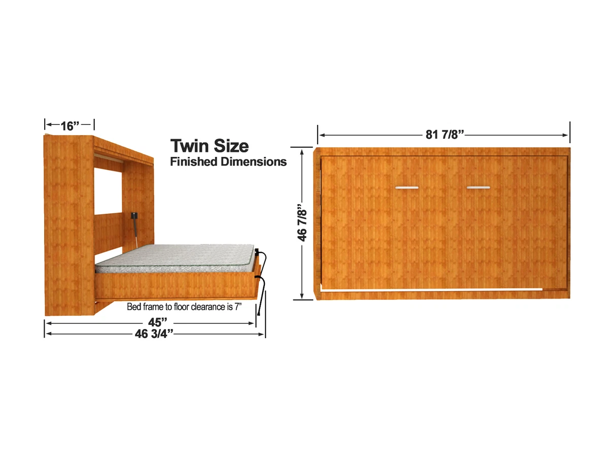 Twin Size DIY Murphy Bed Hardware Kit Horizontal Wall Mount eBay