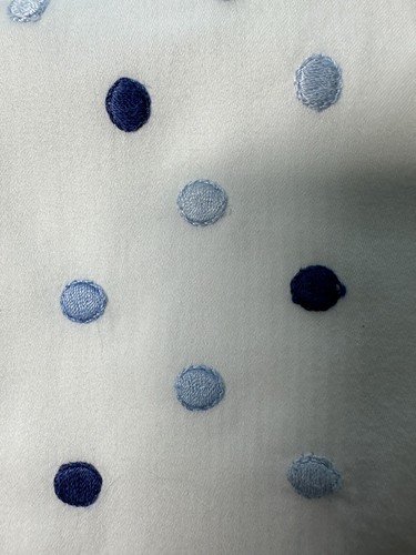Set Of 4 DEA Egyptian Cotton White Polka Dots Embroidery Pillow Sham Italy - Picture 4 of 10