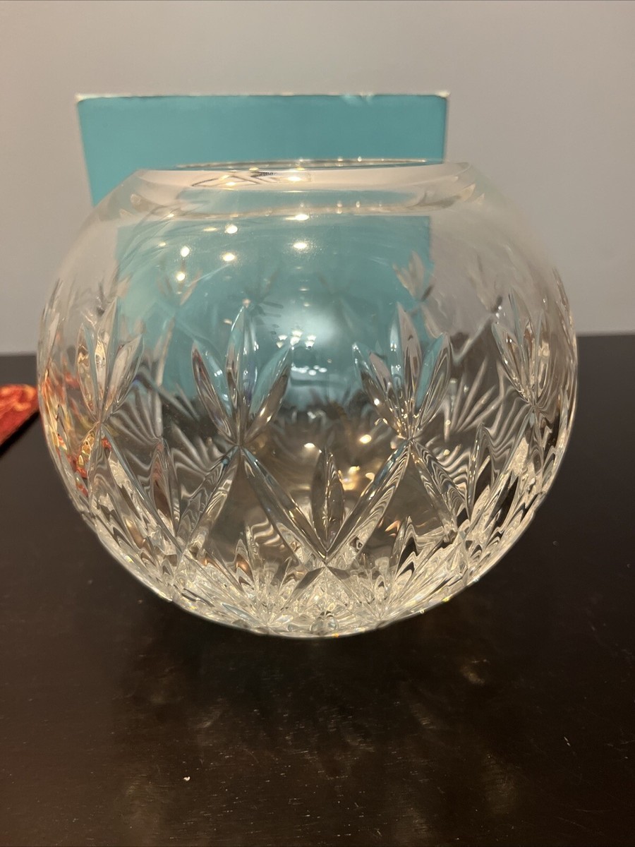 Tiffany & Co 7” Round Crystal Rose Bowl Vase- New Open Box