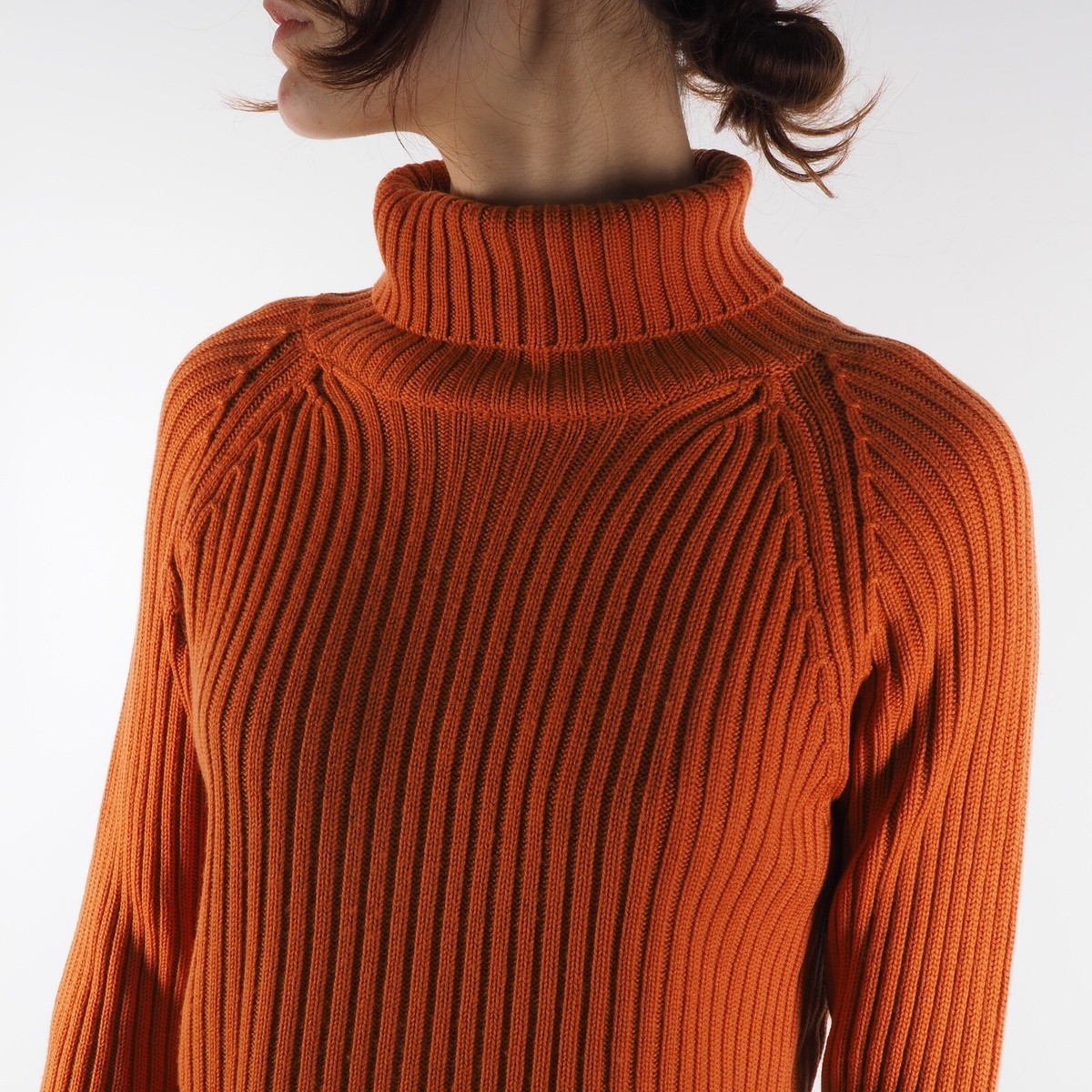 PRADA orange sweater プラダ ヴィンテージ ニット セーター PRADA Women's Vintage Wool Knit Orange Turtleneck Sweater