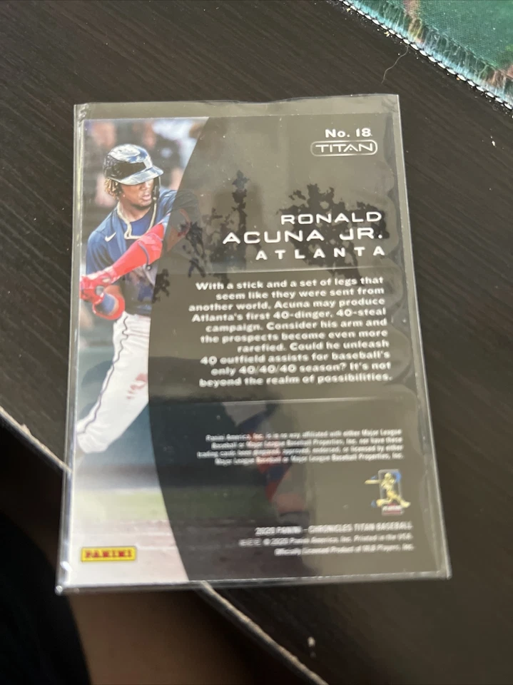 Ronald Acuna Jr 2020 Chronicles Titan WHITE SPARKLE SSP - Image 2 of 2