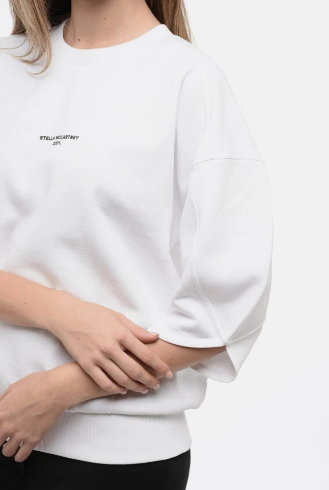 Stella McCartney 2001. Sudadera de algodón con cuello redondo y logotipo estampado Usada en Excelente Condición Foto 3 de 4