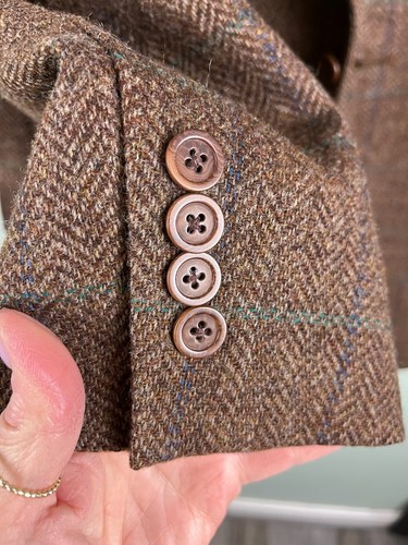 VTG Southwick Blazer LG Sports Coat Brown Tweed HERRINGBONE Two-Button USA Made - Picture 3 of 10